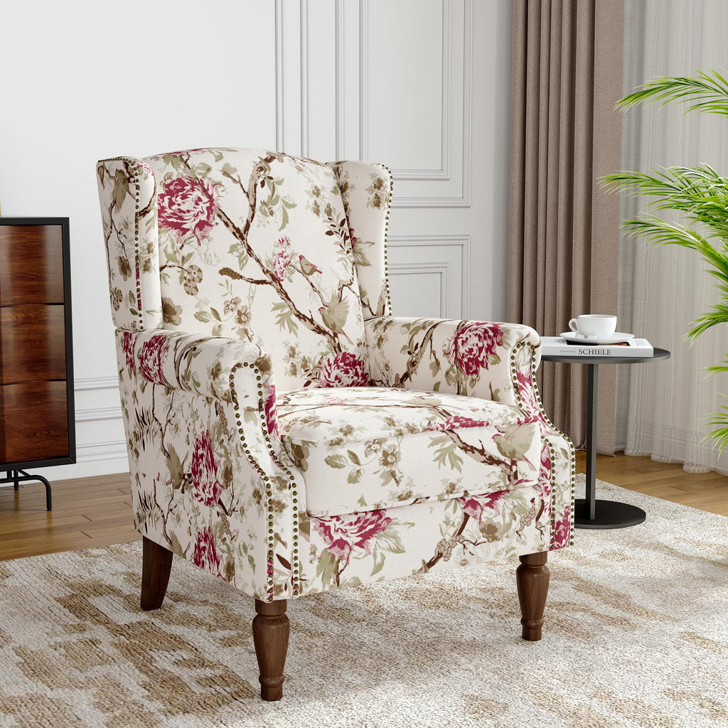 Qatiby High-Back Upholstered Wingback Accent Chair