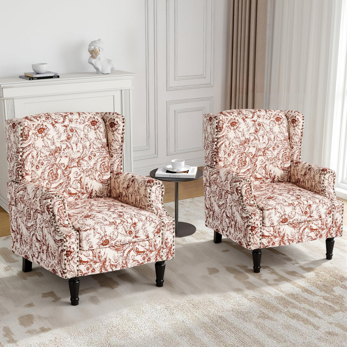 Qatiby High-Back Upholstered Wingback Accent Chair