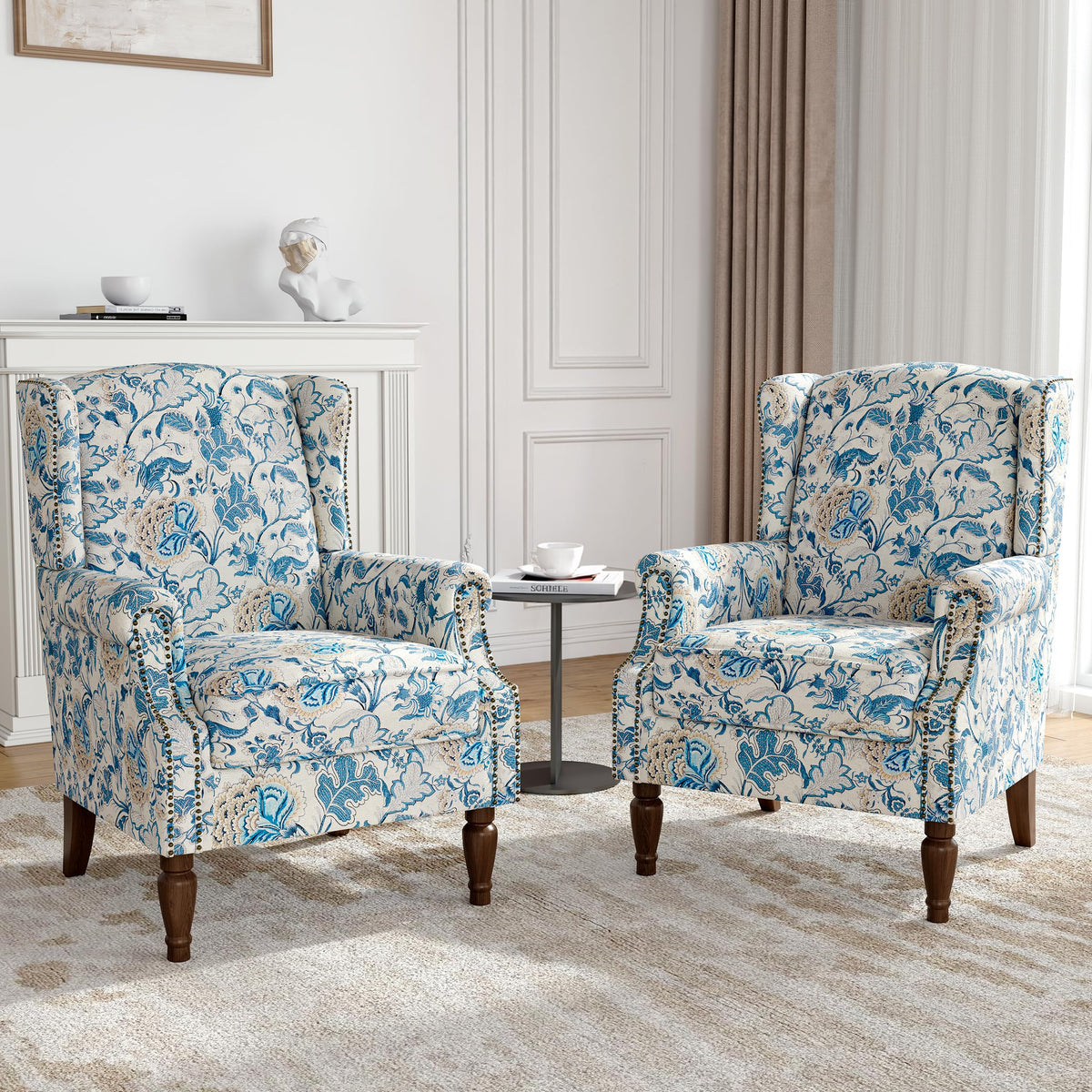 Qatiby High-Back Upholstered Wingback Accent Chair
