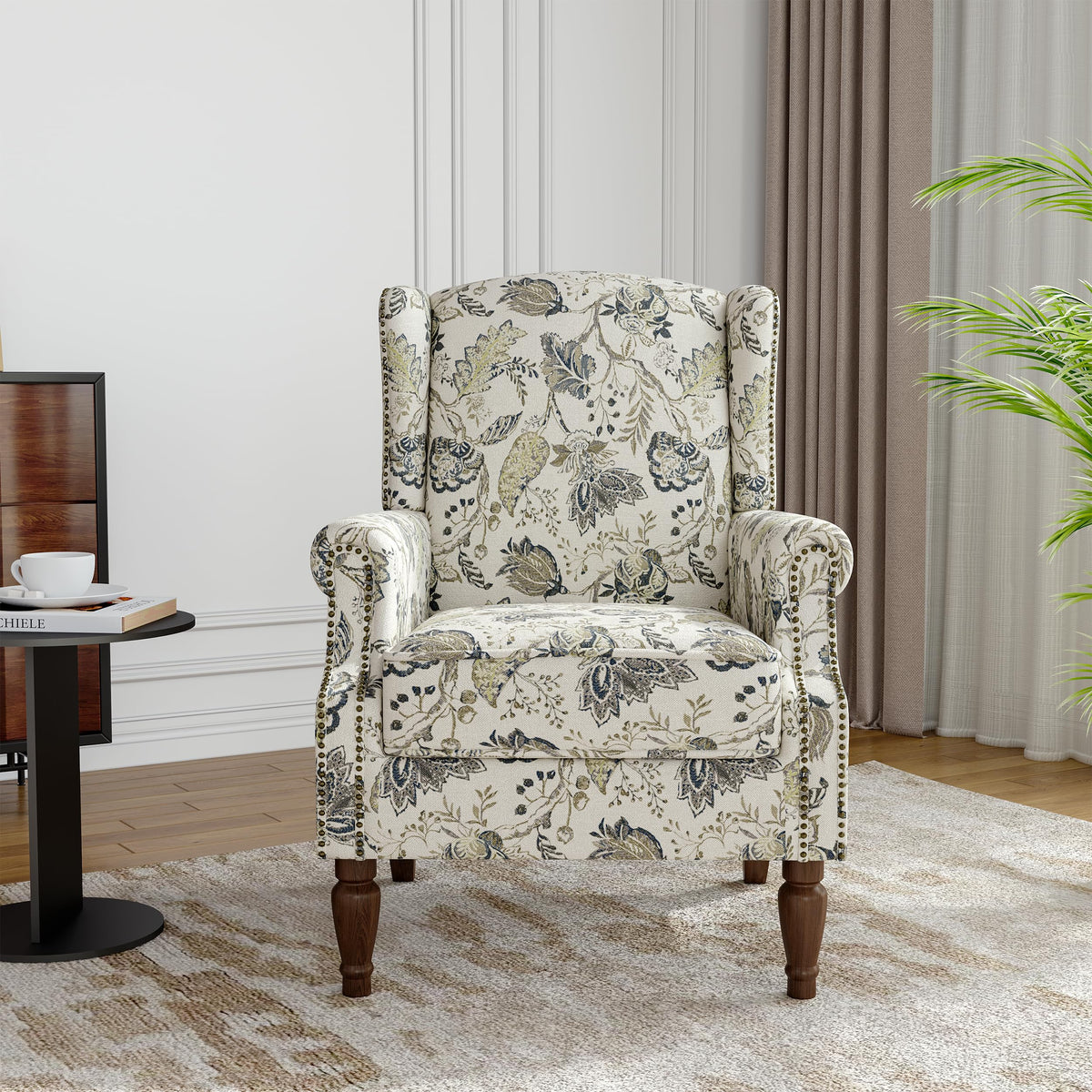 Qatiby High-Back Upholstered Wingback Accent Chair