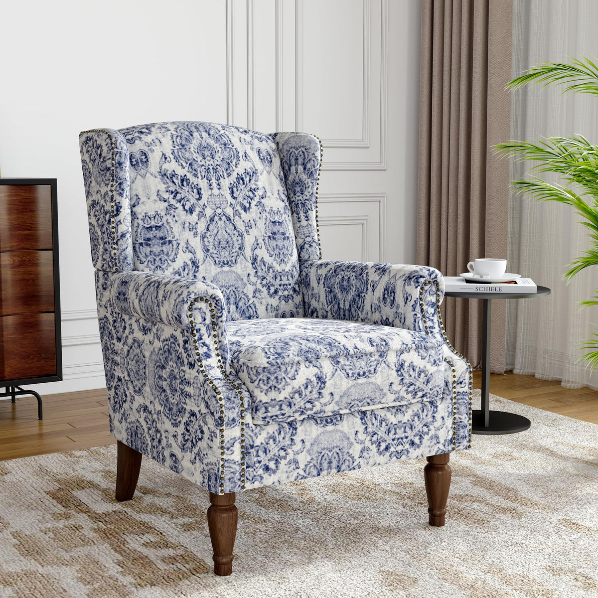 Qatiby High-Back Upholstered Wingback Accent Chair