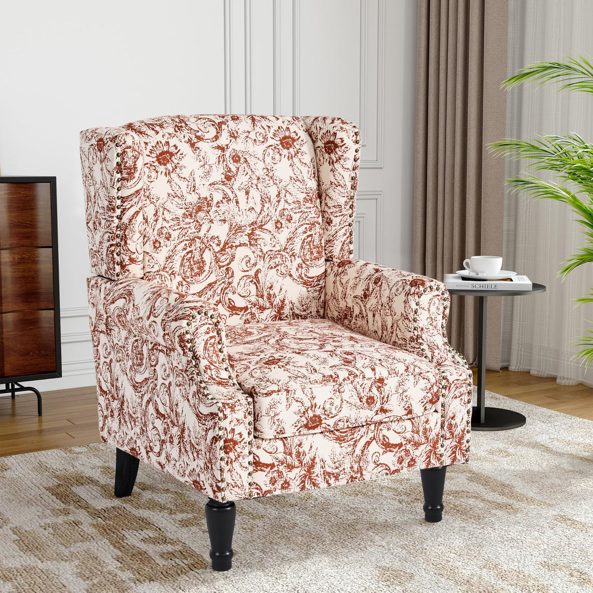 Qatiby High-Back Upholstered Wingback Accent Chair