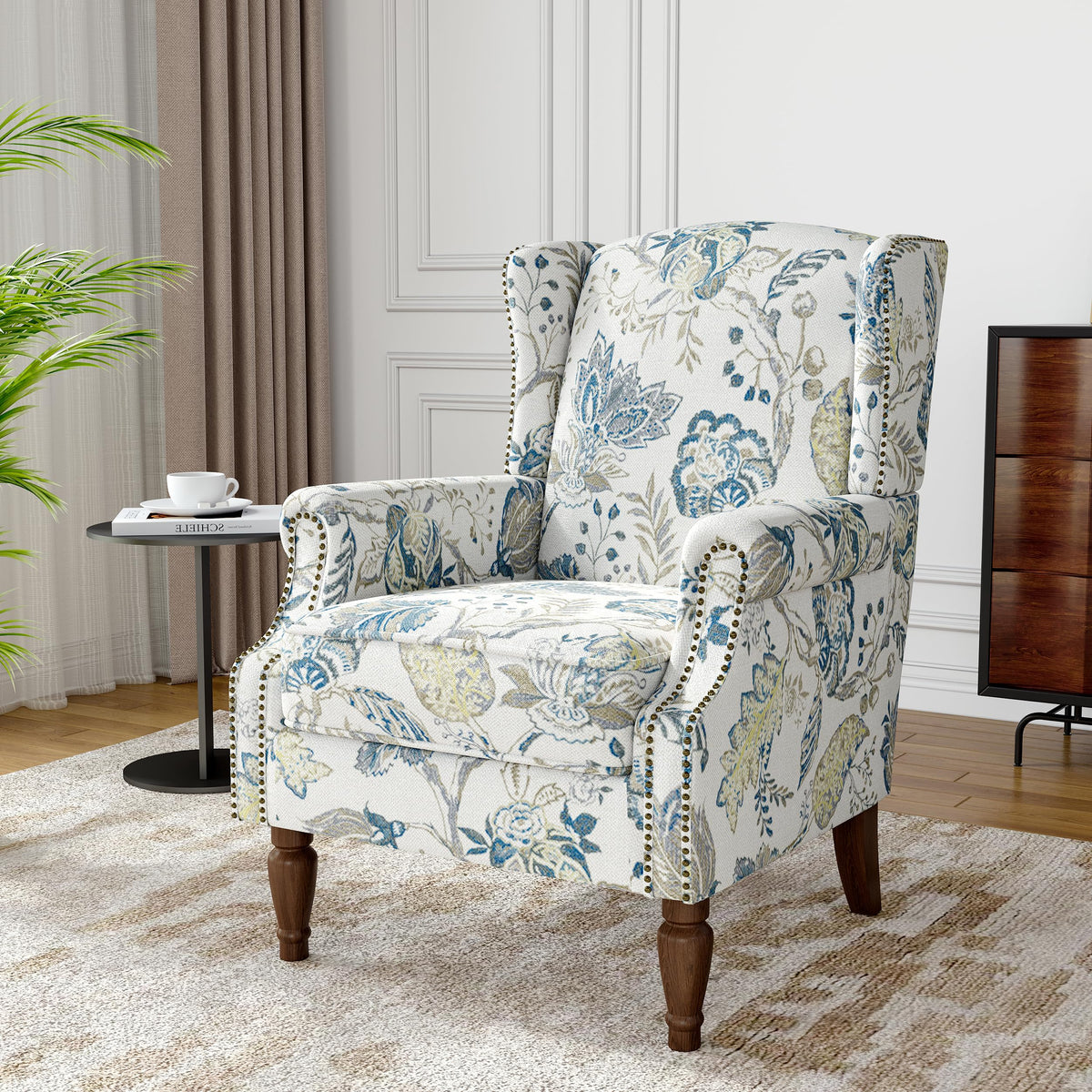 Qatiby High-Back Upholstered Wingback Accent Chair