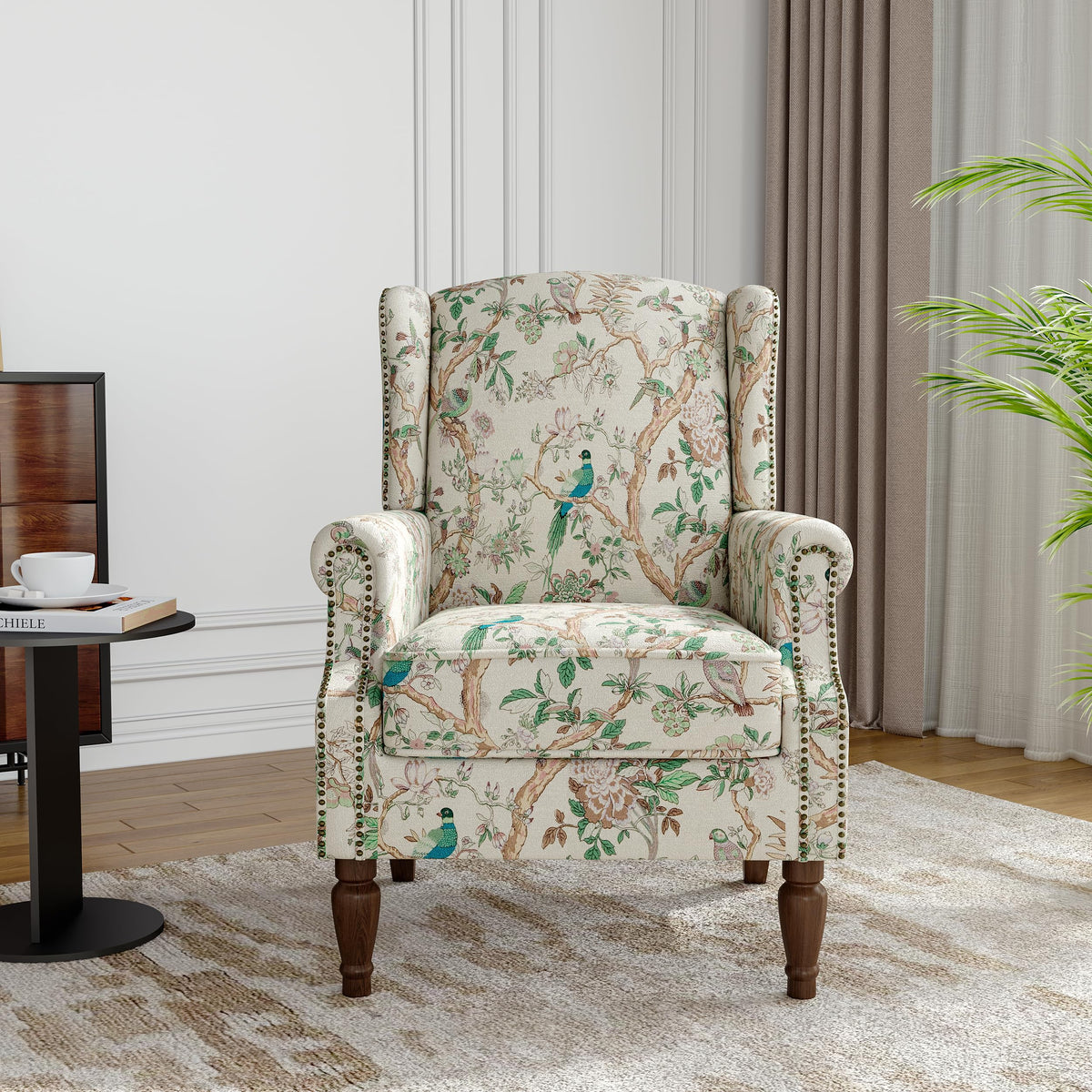 Qatiby High-Back Upholstered Wingback Accent Chair